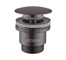 Донний клапан для раковини універсальний (з/без переливу) Koer PW-01-07 автоматичний (Click-Clack)
