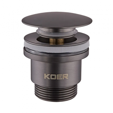 Донний клапан для раковини універсальний (з/без переливу) Koer PW-01-07 автоматичний (Click-Clack)