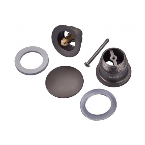 Донний клапан для раковини універсальний (з/без переливу) Koer PW-01-07 автоматичний (Click-Clack)