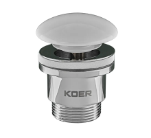 Донный клапан для раковины универсальный (с/без перелива) Koer PW-01-11 автоматический (Click-Clack)