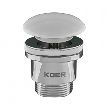 Донний клапан для раковини універсальний (з/без переливу) Koer PW-01-11 автоматичний (Click-Clack)