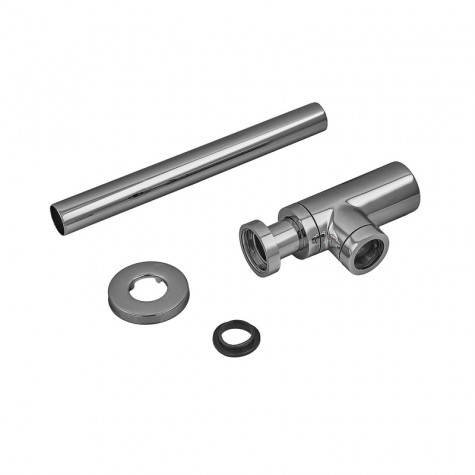 Сифон для раковини Koer BT-01-01 без випуску (під донний клапан) без ревізії (Колір хром) 1 1/4'' (