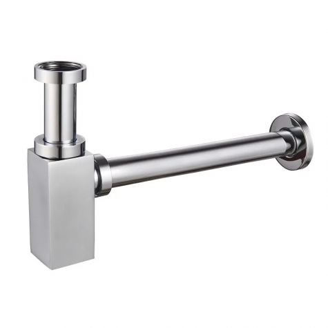 Сифон для раковини Koer BT-02-01 без випуску (під донний клапан) без ревізії (Колір хром) 1 1/4'' (