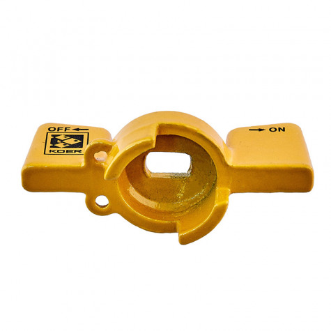 Ручка-бабочка Koer для крана шарового 1/2'' алюминиевая (цвет желтый) (KR4739)