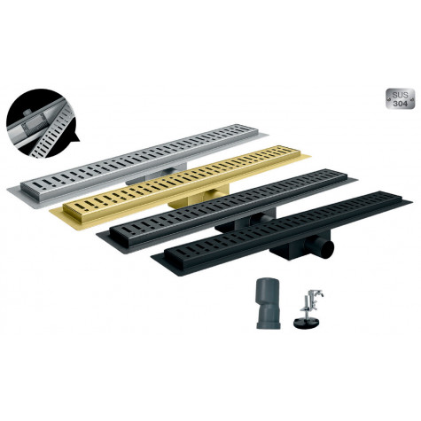 Душовий трап із нержавіючої сталі SUS304 Koer FD35-70x800-Black (KR4746)