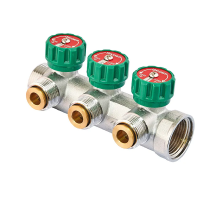 Колектор вентильний з адаптером Koer KR.1127-3 - 1"x3 - 3/4 Ways (євроконус-площина) (KR4947)