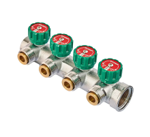 Колектор вентильний з адаптером Koer KR.1127-4 - 1"x4 - 3/4 Ways (євроконус-площина) (KR4948)