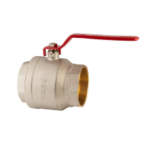 Кран кульовий Koer KR.214 - 4" FF ГГВ (ручка "важіль" червона) (KR4952)