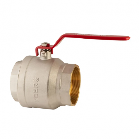 Кран кульовий Koer KR.214 - 4" FF ГГВ (ручка "важіль" червона) (KR4952)