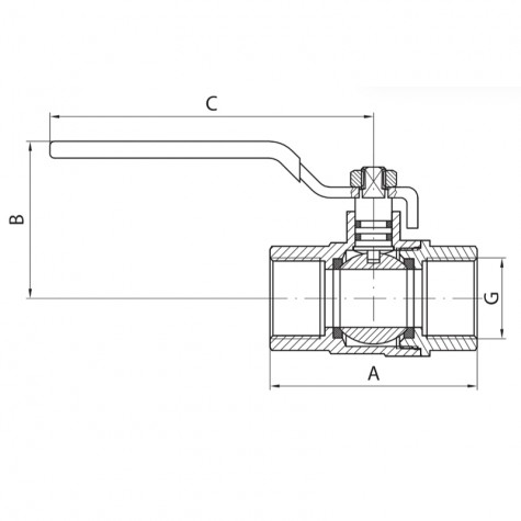 Кран кульовий Koer KG.204 - 1/2" FF ГГВ (газ) (KR4960) Кран кульовий Koer KG.204 - 1/2" FF ГГВ (газ) (KR4960)
