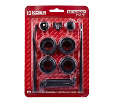 Комплект для радиатора Koer SET-03.Black 1/2" С креплениями (цв. черный) (KR5187)