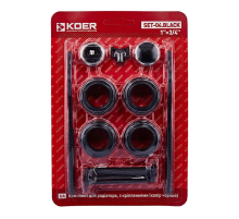 Комплект для радіатора Koer SET-04.Black 3/4" З кріпленнями (кол. чорний) (KR5188)