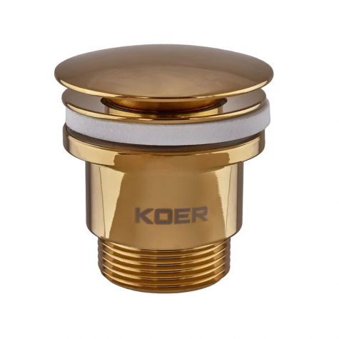 Донний клапан для раковини універсальний (з/без переливу) Koer PW-01-10 автоматичний (Click-Clack)