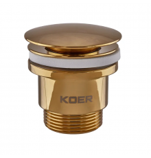 Донний клапан для раковини універсальний (з/без переливу) Koer PW-01-12 автоматичний (Click-Clack)