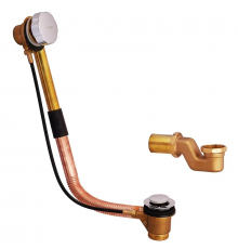 Сифон для ванни Koer BD-02-01 напівавтоматичний з переливом, без ревізії (Колір хром) 1 1/2'' (KR51