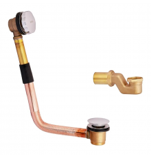 Сифон для ванни Koer BD-01-01 автоматичний (Click-Clack) з переливом, без ревізії (Колір хром) 1 1/