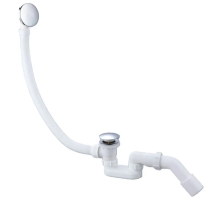 Сифон для ванни Koer BD-03-01 автоматичний (Click-Clack) з переливом, без ревізії (Колір хром) 1 1/