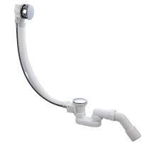 Сифон для ванни Koer BD-04-01 напівавтоматичний з переливом, без ревізії (Колір хром) 1 1/2'' (KR54