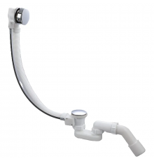 Сифон для ванни Koer BD-04-01 напівавтоматичний з переливом, без ревізії (Колір хром) 1 1/2'' (KR54