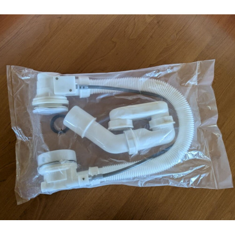 Сифон для ванни Koer BD-04-01 напівавтоматичний з переливом, без ревізії (Колір хром) 1 1/2'' (KR54