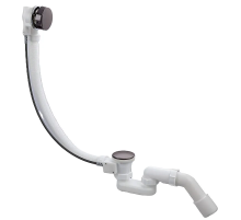 Сифон для ванны Koer BD-04-07 полуавтоматический с переливом, без ревизии (Цвет графитовый) 1 1/2''