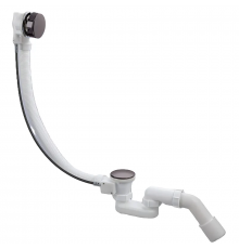 Сифон для ванни Koer BD-04-07 напівавтоматичний з переливом, без ревізії (Колір графітовий) 1 1/2''