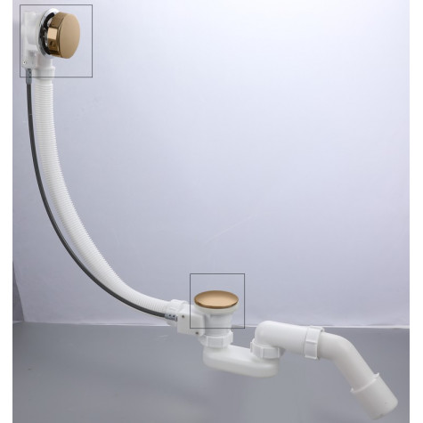 Комплект накладок до сифону для ванни Koer BD-04-12 НАПІВАВТОМАТ (Колір золото матове) 1 1/2'' (KR5