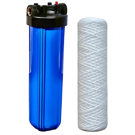 Колба фільтру для холодної води Koer KV-30-1 ВВ20 (колба, картридж PPR нитка) 8 атмосфер 1" (KR5448