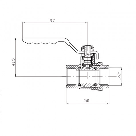 Кран кульовий ГГВ Koer Extreme KE.214-15 - 1/2" FF ручка "важіль" червона (KR5744)