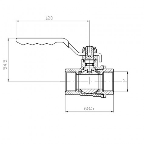 Кран кульовий ГГВ Koer Extreme KE.214-25 - 1" FF ручка "важіль" червона (KR5746)