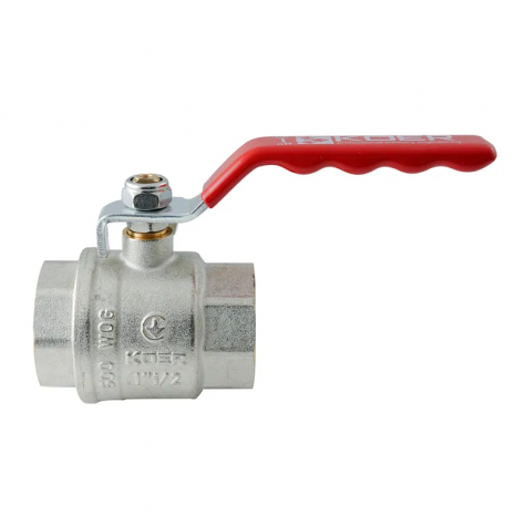 Кран кульовий ГГВ Koer Extreme KE.214-40 - 1 1/2" FF ручка "важіль" червона (KR5748)