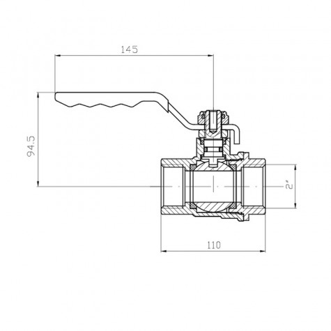 Кран кульовий ГГВ Koer Extreme KE.214-50 - 2" FF ручка "важіль" червона (KR5749)