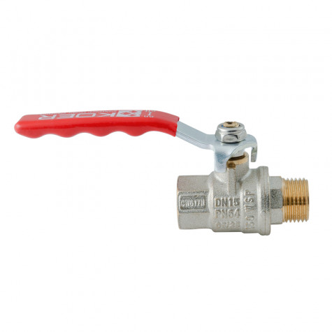 Кран кульовий ГШВ Koer Extreme KE.215-15 - 1/2" FM ручка "важіль" червона (KR5750)