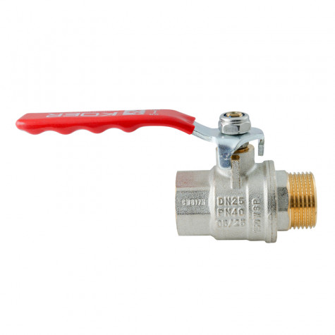 Кран кульовий ГШВ Koer Extreme KE.215-25 - 1" FM ручка "важіль" червона (KR5752)