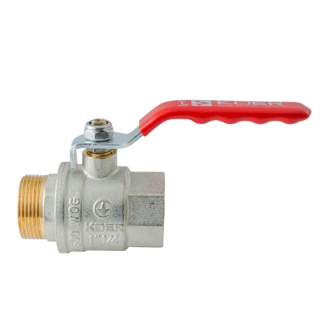 Кран кульовий ГШВ Koer Extreme KE.215-32 - 1 1/4" FM ручка "важіль" червона (KR5753)