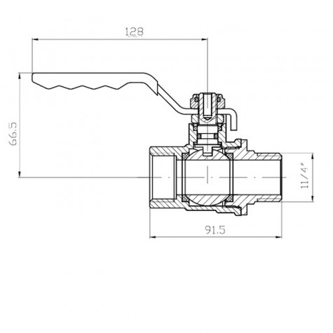 Кран кульовий ГШВ Koer Extreme KE.215-32 - 1 1/4" FM ручка "важіль" червона (KR5753)