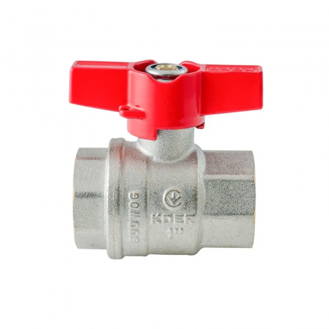 Кран кульовий ГГМ Koer Extreme KE.217-25 - 1" FF ручка "метелик" червона (KR5758)