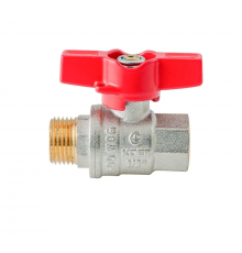 Кран кульовий ГШМ Koer Extreme KE.218-15 - 1/2" FM ручка "метелик" червона (KR5759)