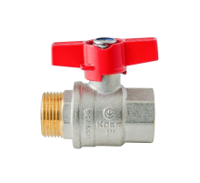 Кран кульовий ГШМ Koer Extreme KE.218-25 - 1" FM ручка "метелик" червона (KR5761)