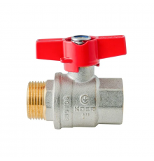 Кран кульовий ГШМ Koer Extreme KE.218-25 - 1" FM ручка "метелик" червона (KR5761)