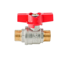 Кран кульовий ШШМ Koer Extreme KE.219-15 - 1/2" MM ручка "метелик" червона (KR5762)