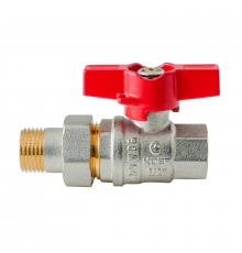 Кран з американкою Koer Extreme KE.227-15 - 1/2" ручка "метелик" червона (KR5765)