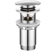 Донний клапан для раковини Koer PW-07-01 1 1/4'' з переливом автоматичний СLICK-СLACK (Колір хром)