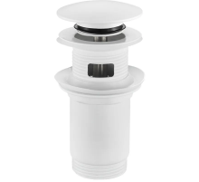 Донний клапан для раковини Koer PW-07-03 1 1/4'' з переливом автоматичний СLICK-СLACK (Колір білий)
