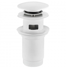 Донний клапан для раковини Koer PW-07-03 1 1/4'' з переливом автоматичний СLICK-СLACK (Колір білий)