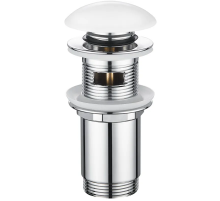 Донний клапан для раковини Koer PW-07-11 1 1/4'' з переливом автоматичний СLICK-СLACK (Біла керам.н