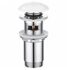 Донний клапан для раковини Koer PW-07-11 1 1/4'' з переливом автоматичний СLICK-СLACK (Біла керам.н