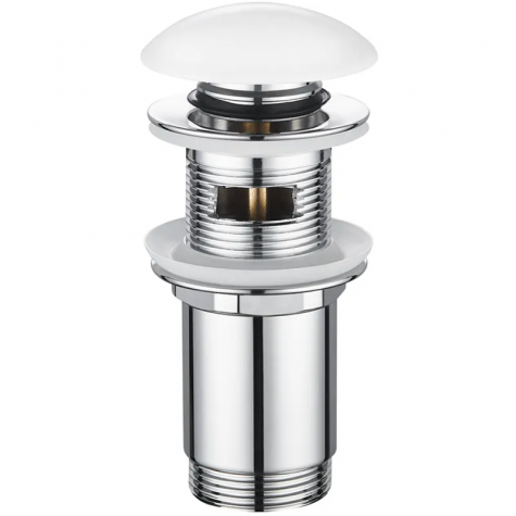 Донний клапан для раковини Koer PW-07-11 1 1/4'' з переливом автоматичний СLICK-СLACK (Біла керам.н