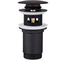 Донний клапан для раковини Koer PW-07-05 1 1/4'' з переливом автоматичний СLICK-СLACK (Колір чорн)