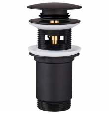 Донний клапан для раковини Koer PW-07-05 1 1/4'' з переливом автоматичний СLICK-СLACK (Колір чорн)